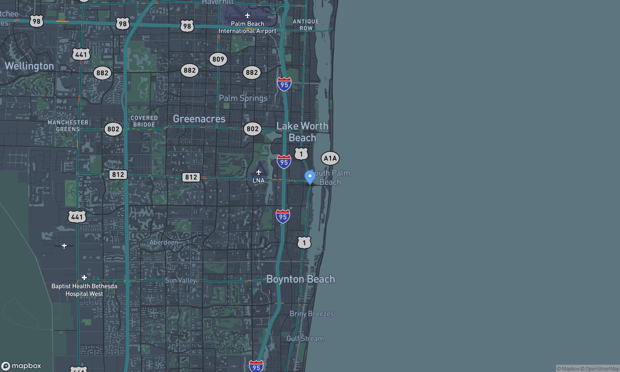 Map centered on Lantana