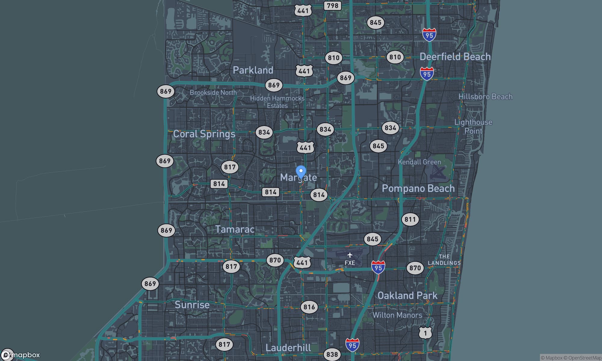 Map centered on Margate