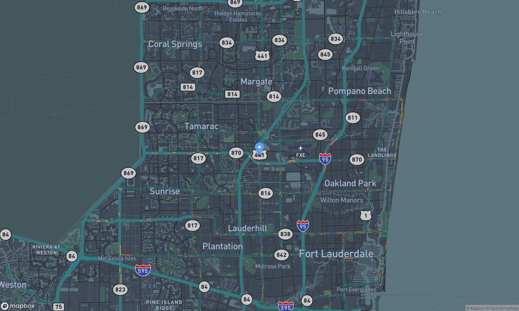 Map centered on Tamarac